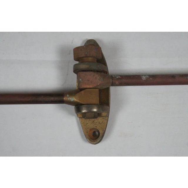 Antique Victorian Copper Brass 2 Arm Drying Rack Towel Swing Bar Rod Holder For Sale - Image 6 of 12