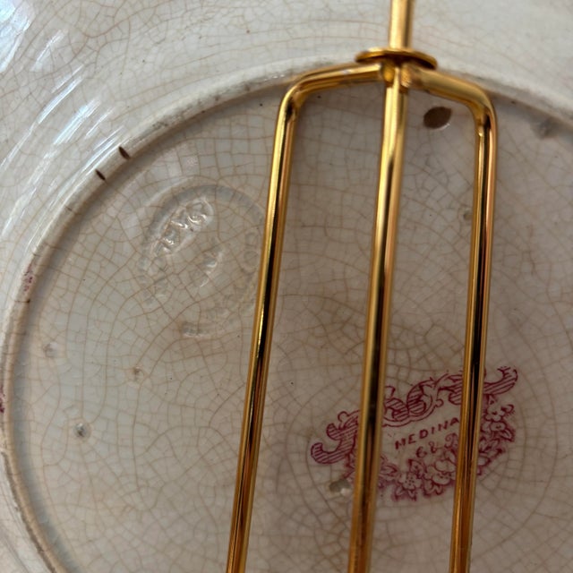 Antique 1800s Pink Transferware "Medina" Plate For Sale - Image 6 of 6