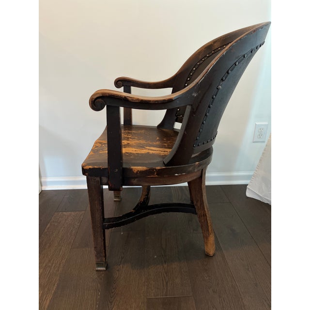 B.L. Marble Chair Company Early 20th Century Marble and Shattuck Bankers Chair For Sale - Image 4 of 8
