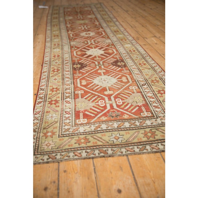 Textile Antique Distressed Caucasian Rug Runner - 3'1" x 11'2" For Sale - Image 7 of 10