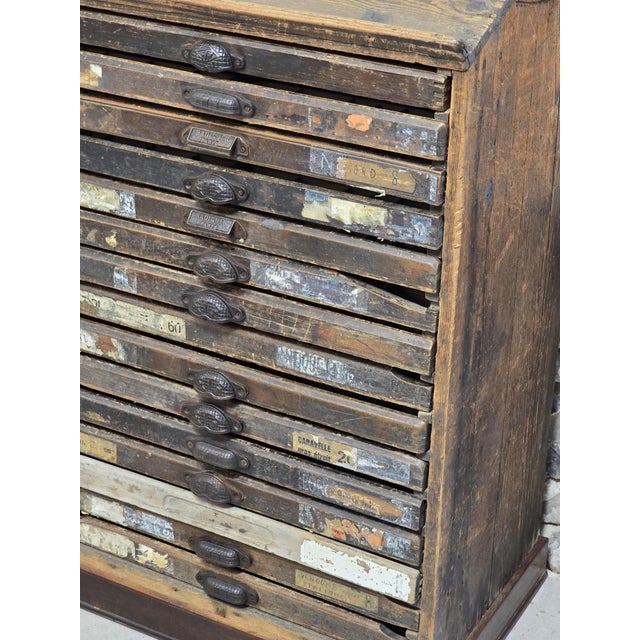 Wood Printing Press Chest, 1900s For Sale - Image 7 of 13