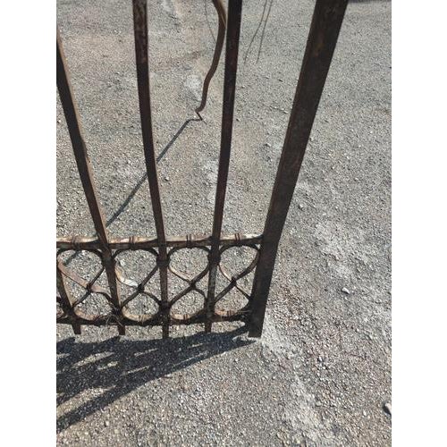 Black Art Nouveau Wrought Iron Gate For Sale - Image 8 of 9