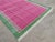 Casa Cosima Handmade Cotton Rug, Raspberry with Forest Green Geometric Border and Cream Fringe - 6'x9' For Sale - Image 4 of 10