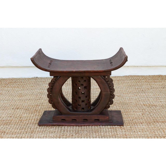 Brown Large Vintage African Tribal Ashanti Stool For Sale - Image 8 of 10