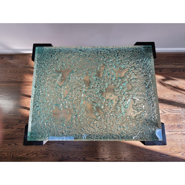 Asian Tommy Bahama Home - Island Fusion Hermes Reef Glass Top End Table For Sale - Image 3 of 7