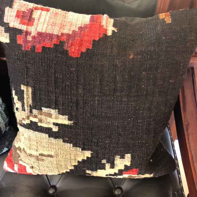 Farmhouse Vintage Karabagh Region Rose Kilim Pillows - A Pair For Sale - Image 3 of 9