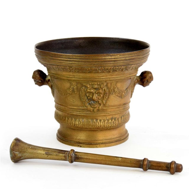 Brass mortar, made in the late 19th century. A massive mortar that is a replica of 17th-century mortars. Such large...