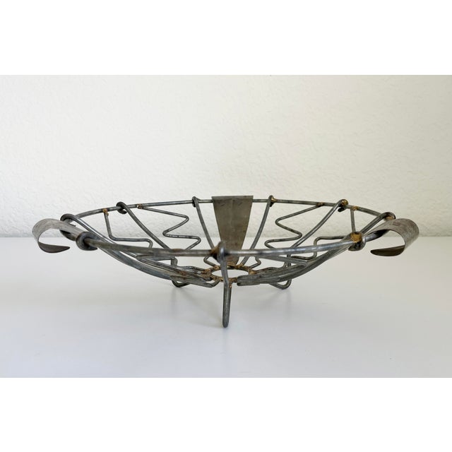 Late 20th Century French Folk Art Metal Basket Bowl, Late 20th Century For Sale - Image 5 of 7