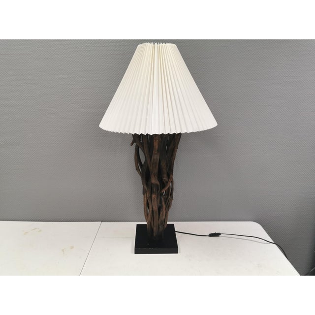 Vintage Table Lamp in Driftwood, 1980s For Sale - Image 3 of 15
