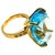 Bochic "Capri" Vintage Oval Shape Blue Topaz Diamond Set In 18K Gold & Silver For Sale - Image 15 of 18
