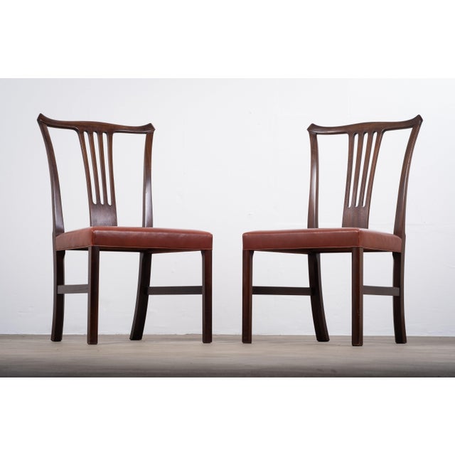 1940s Vintage Mahogany Chairs by Helge Vestergaard Jensen, 1940s, Set of 2 For Sale - Image 5 of 8