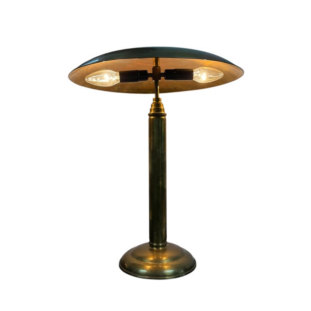 Art Deco Brass Table Lamp, Central Europe, 1930s For Sale - Image 6 of 8