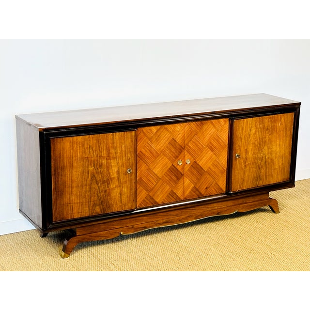 French Art Deco Walnut Sideboard, 1950s For Sale - Image 15 of 15