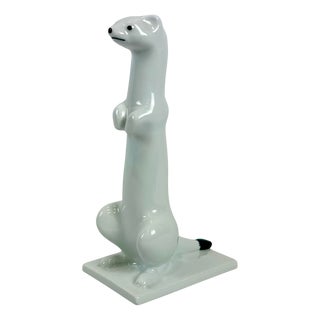 Porcelain Ermine Figurine by Tor Vaa for Porsgrund, 1960s For Sale