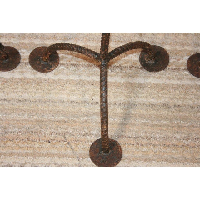 3 Bent Steel Rebar Brutalist Floor Candle Holder Stands Candelabra Handmade Vintage Chairish