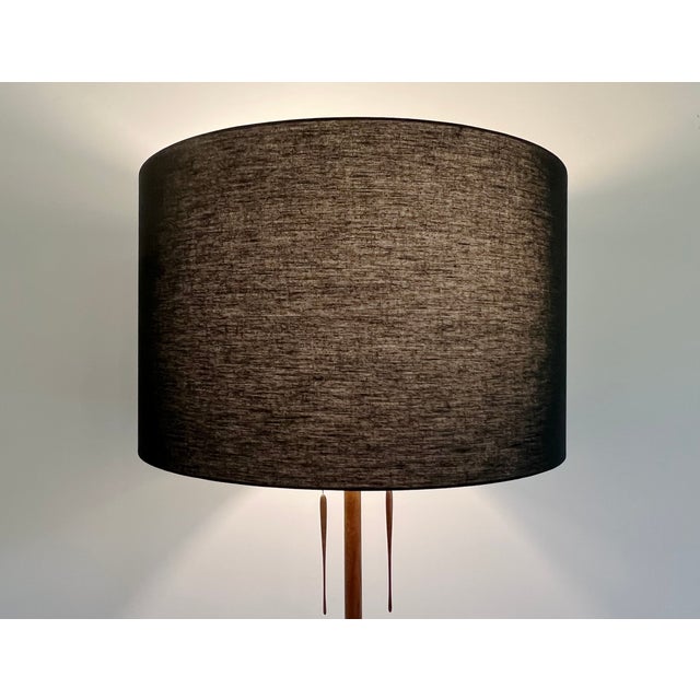 Brown BDDW Tripod Floor Lamp in Claro Walnut With Black Linen Shade For Sale - Image 8 of 10