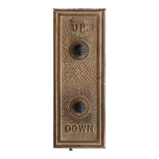 1930s Bronze Up & Down Elevator Button Plate For Sale