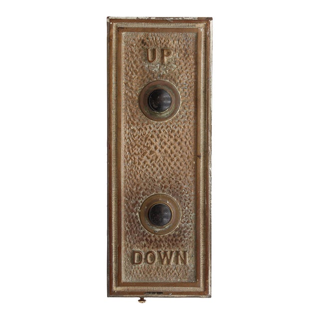 1930s Bronze Up & Down Elevator Button Plate For Sale