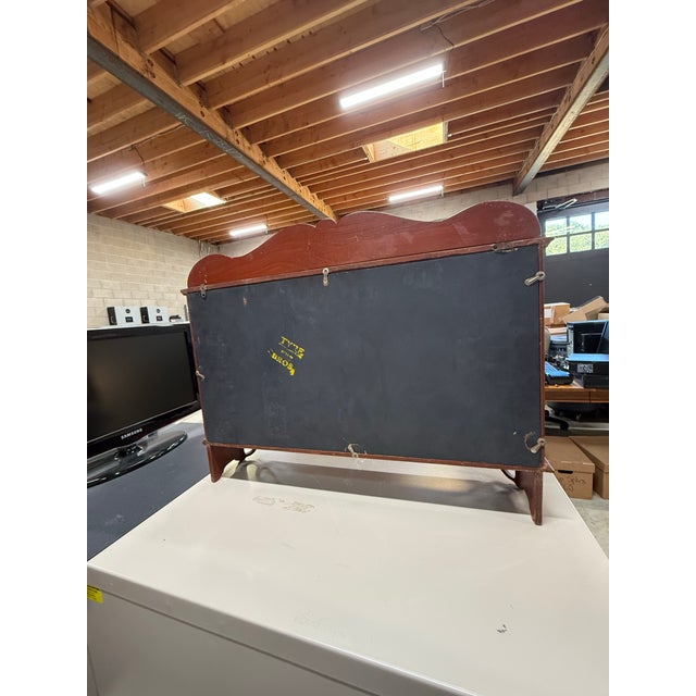 1940s Vintage Curio Shelf With Mirror. Art Nouveau Woodwork For Sale - Image 6 of 8