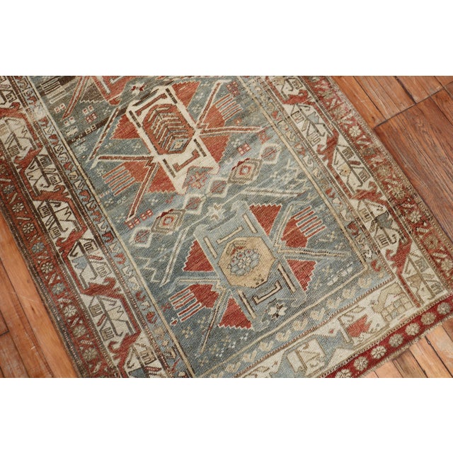 Persian Antique Zabihi Collection Persian Bidjar Runner - 3'7" x 10' For Sale - Image 3 of 9