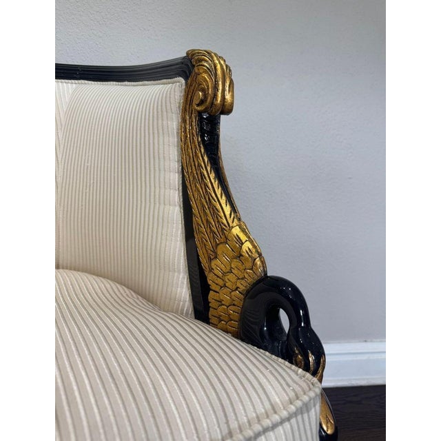 1970s Vintage French Empire Style / Hollywood Regency Swan Tub Chairs - Set of 2 For Sale - Image 5 of 16