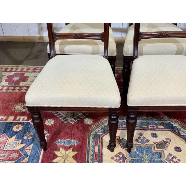 Brown Vintage English Armchairs and Side Chairs in Mahogany, 1950s, Set of 8 For Sale - Image 8 of 18