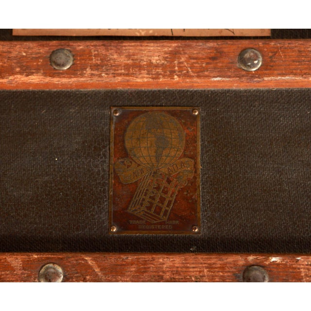 Antique New Atlas Canvas Brass Trimmed Steamer Trunk Chairish