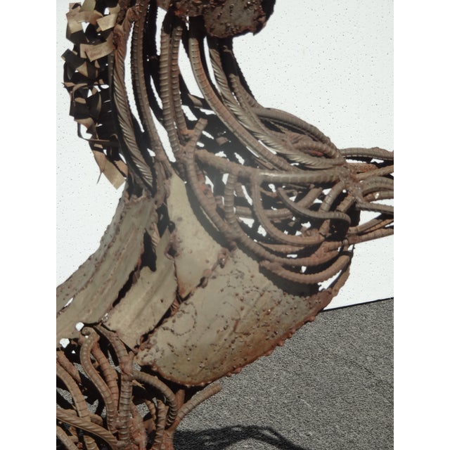 37"Tall Vintage Mid Century Brutalist Welded Metal Horse Sculpture Statue Stand For Sale - Image 15 of 16