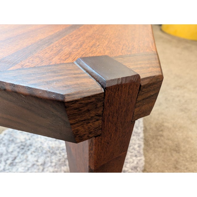 Wood Mahogany and Walnut End Table For Sale - Image 7 of 7
