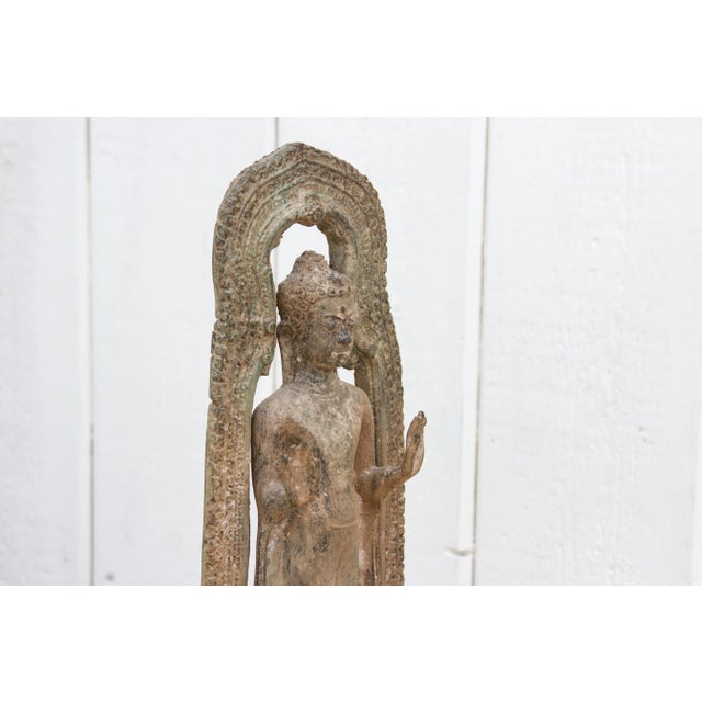 17th Century Bronze Standing Buddha For Sale - Image 4 of 9