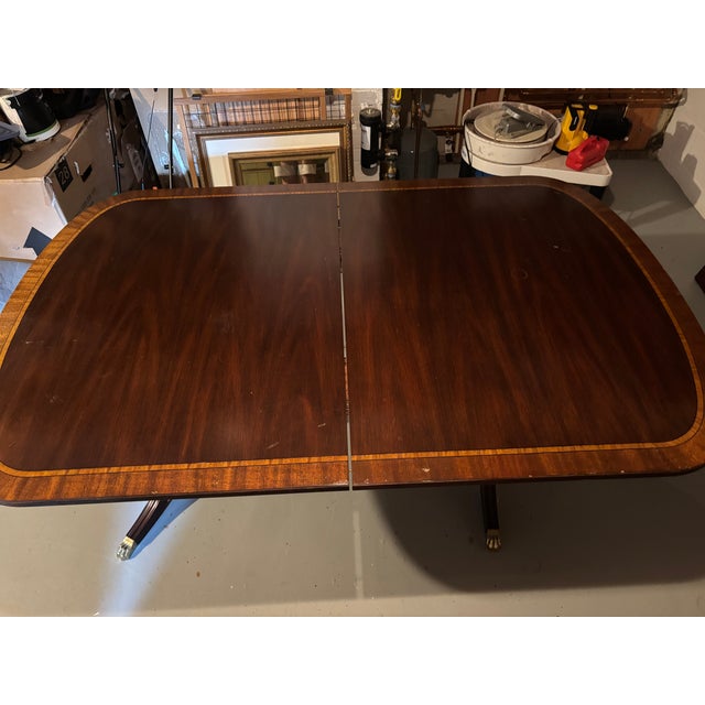 Vintage Henkel Harris 2207 Mahogany Double Pedestal Dining Table For Sale - Image 10 of 14