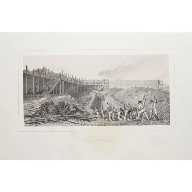 Battle Scene of ''Chemin De Ronde'' is an original lithography artwork realized by Raffet in 1859. Signed on the plate on...
