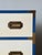 Blue Blue & White Campaign Chest of Drawers With Brass Hardware, 1970s For Sale - Image 8 of 17