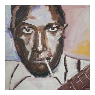 Modern Portraiture, Robert Johnson in Oil For Sale