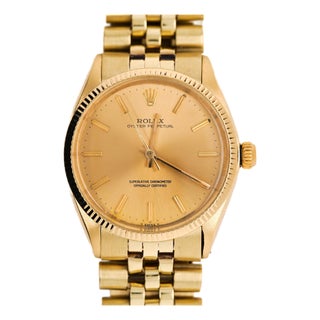 Rolex Oyster 1005 Champagne Dial Gold Vintage Watch For Sale