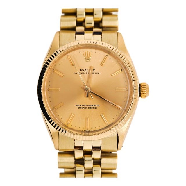 Rolex Oyster 1005 Champagne Dial Gold Vintage Watch For Sale
