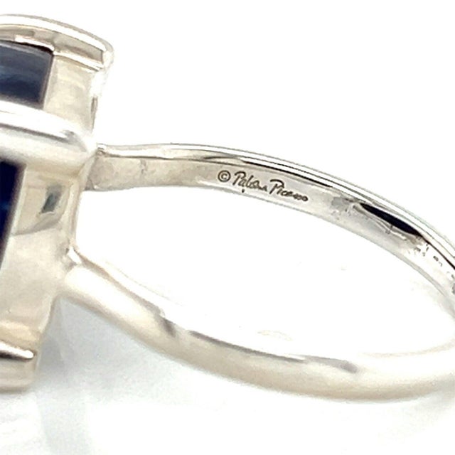 Silver Tiffany & Co. Picasso Sugar Stacks 8ct Sodalite Sterling Silver Ring - Size 7 For Sale - Image 8 of 9