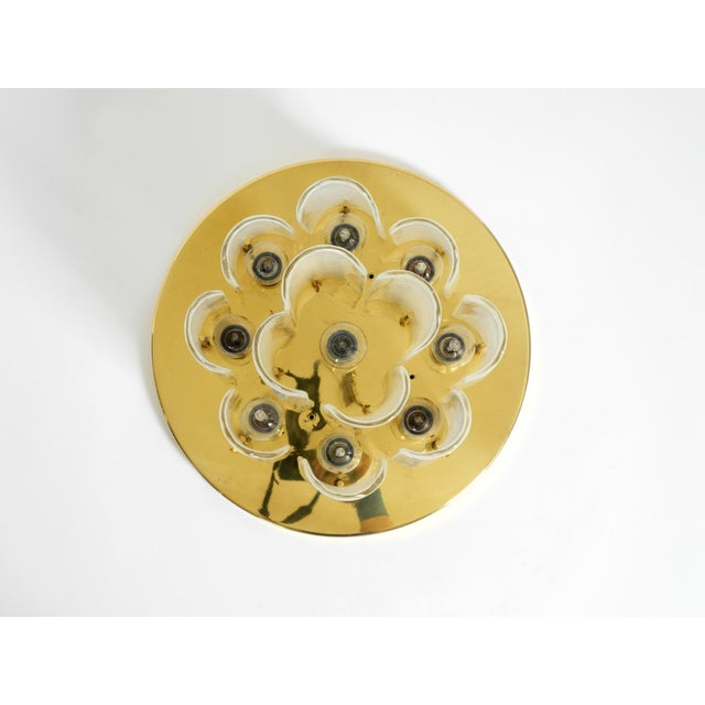 Gold Heavy Brass and Murano Glass Ceiling Lamp by J.T. Kalmar Franken, 1960s For Sale - Image 8 of 18