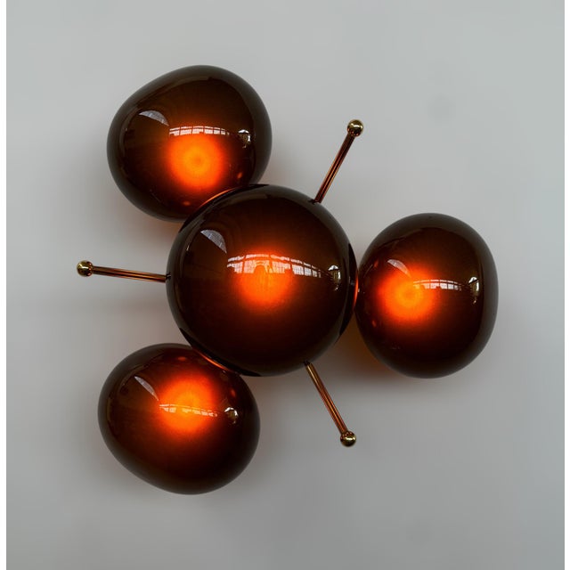 Orchidea Polished Brass Frosted Smoky Pebble Flush Mount by Fabio LTD For Sale - Image 9 of 9