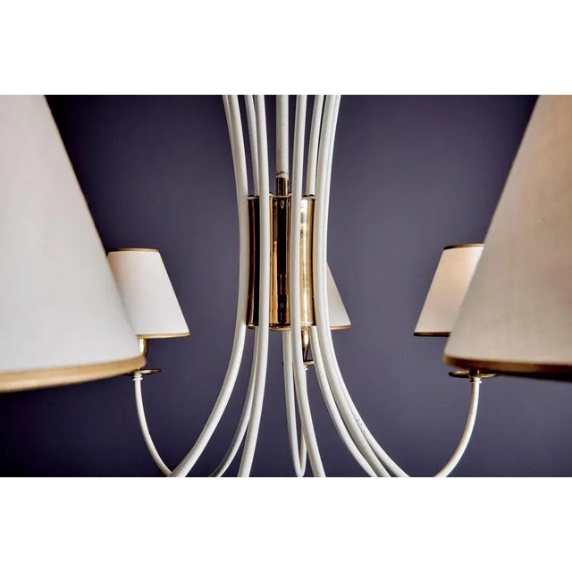 Vintage Nine-Arm Chandelier in the style of Jean Royère, 1950s For Sale - Image 10 of 16