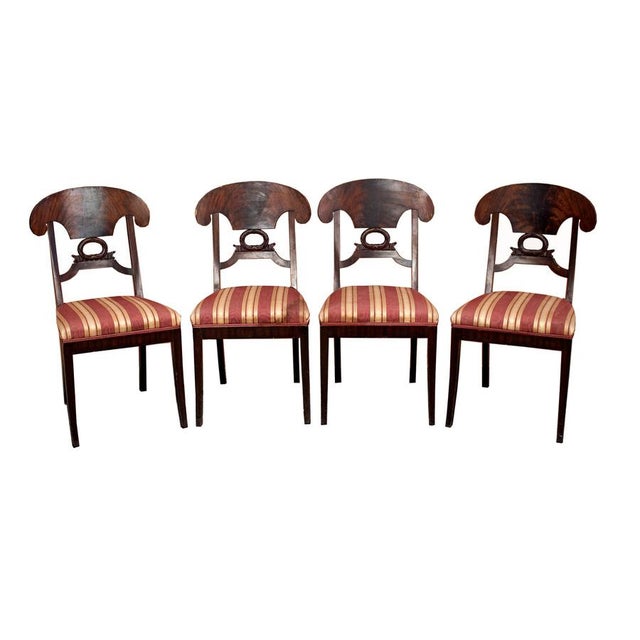 Brown 19th Century Biedermeier Chairs, Set of 4 For Sale - Image 8 of 8