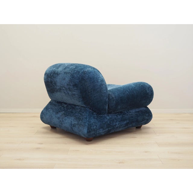 Textile Italian Blue Armchair, 1970s For Sale - Image 7 of 14