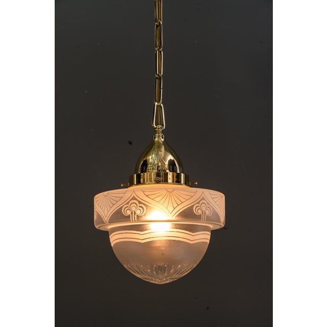 Art Deco Pendant with Glass, Vienna, 1920s For Sale - Image 10 of 18