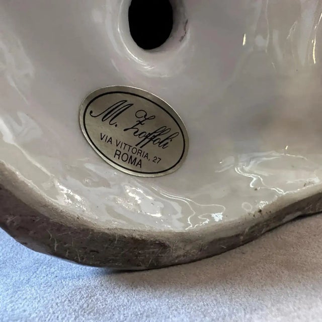 1950s Mid-Century Modern Policrome Ceramic Bust of the Blindfolded Goddess For Sale - Image 9 of 10