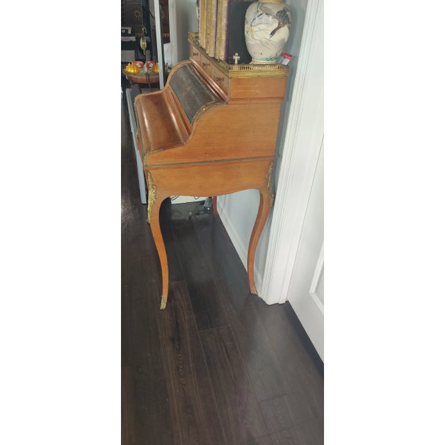 French Antique French Vernis Secrétaire à Cylindre De Style Napoleon Iii For Sale - Image 3 of 12