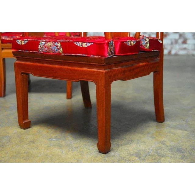 Chinese Rosewood Qing Style Armchairs - a Pair For Sale - Image 9 of 10