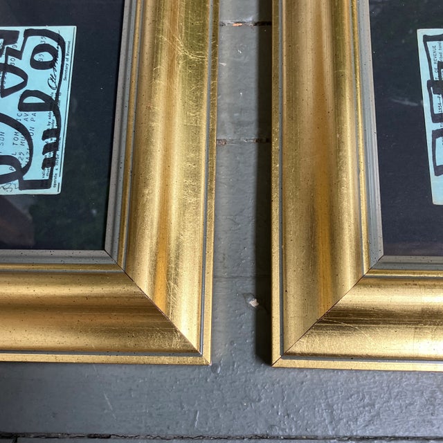 Contemporary Two Original Wayne Cunningham Abstract Marker Drawings on Vintage Registration Cards- Set of Two For Sale - Image 4 of 5