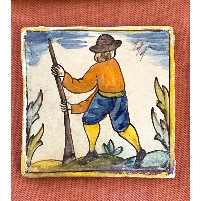 Italian Ceramic Tiles, 900, Set of 8 For Sale - Image 6 of 12