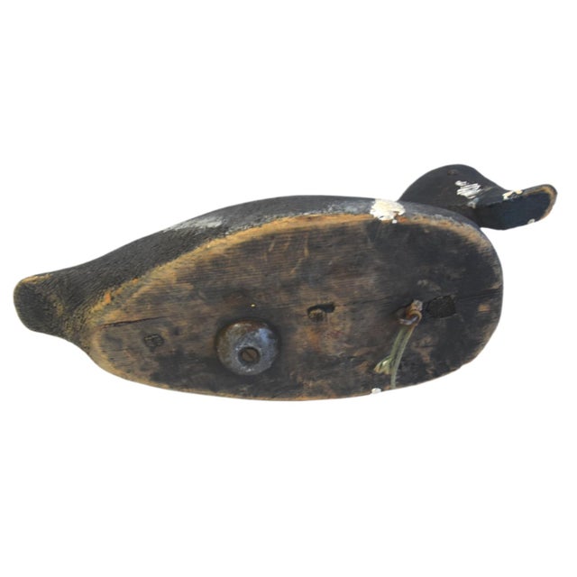 Early 20th Century Antique Rustic Primitive Farmhouse East Coast Carved Duck Decoy For Sale - Image 5 of 5