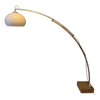 Vintage Space Age Arc Floor Lamp in the style of Guzzini For Sale